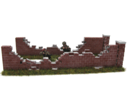 Red Brick Wall - Damaged [x2] (28mm / 1:56)