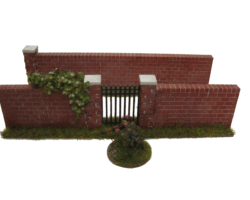 Red Brick Wall - Gate and Straight (28mm / 1:56)