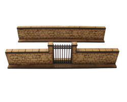 Stone Wall Straight and Iron Gate (28mm / 1:56)