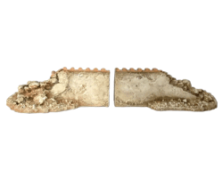 Pantile Damaged Low Wall Ends [x2] (28mm / 1:56)